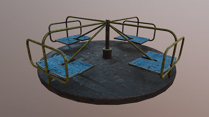 Carousel PBR low-poly game-ready Low-poly 3D model