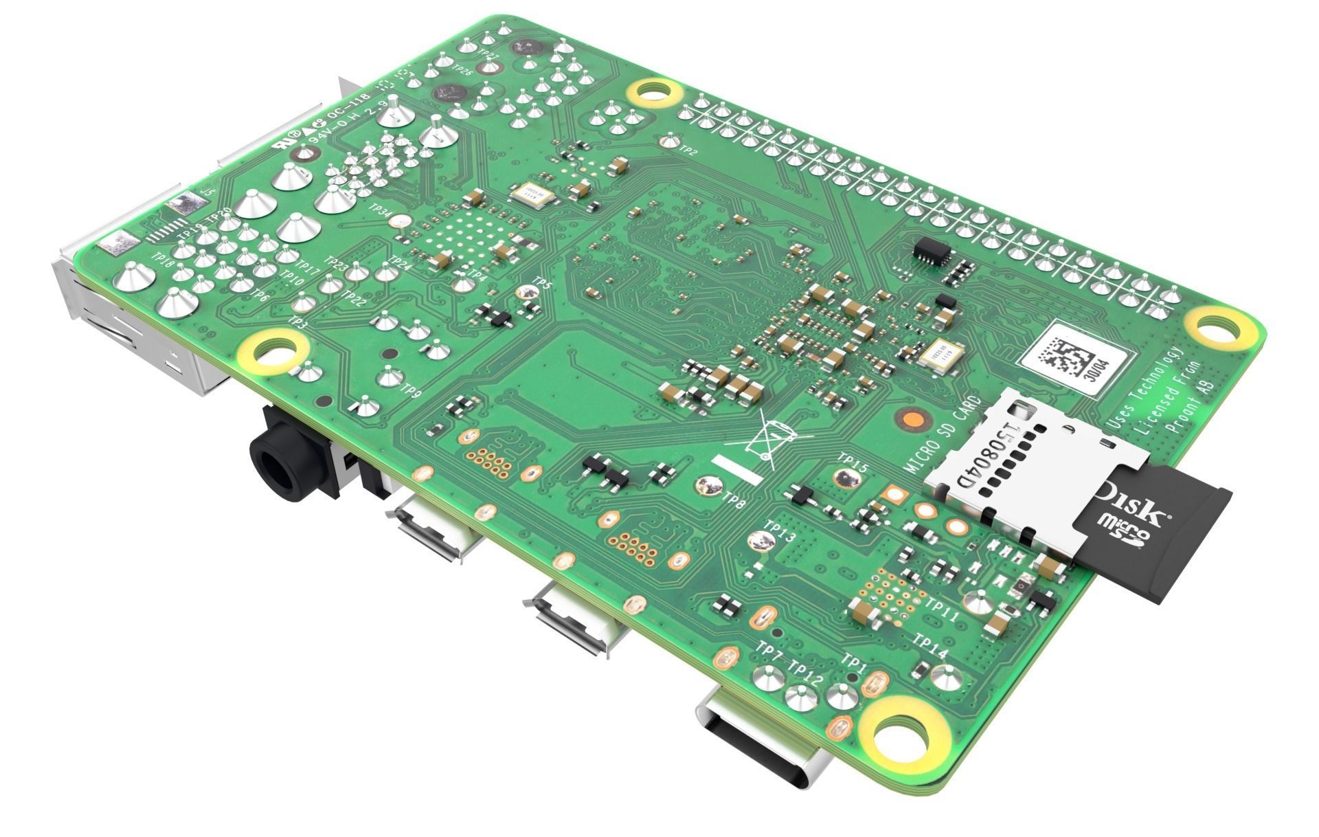 raspberry pi 4 Low-poly 3D model_2