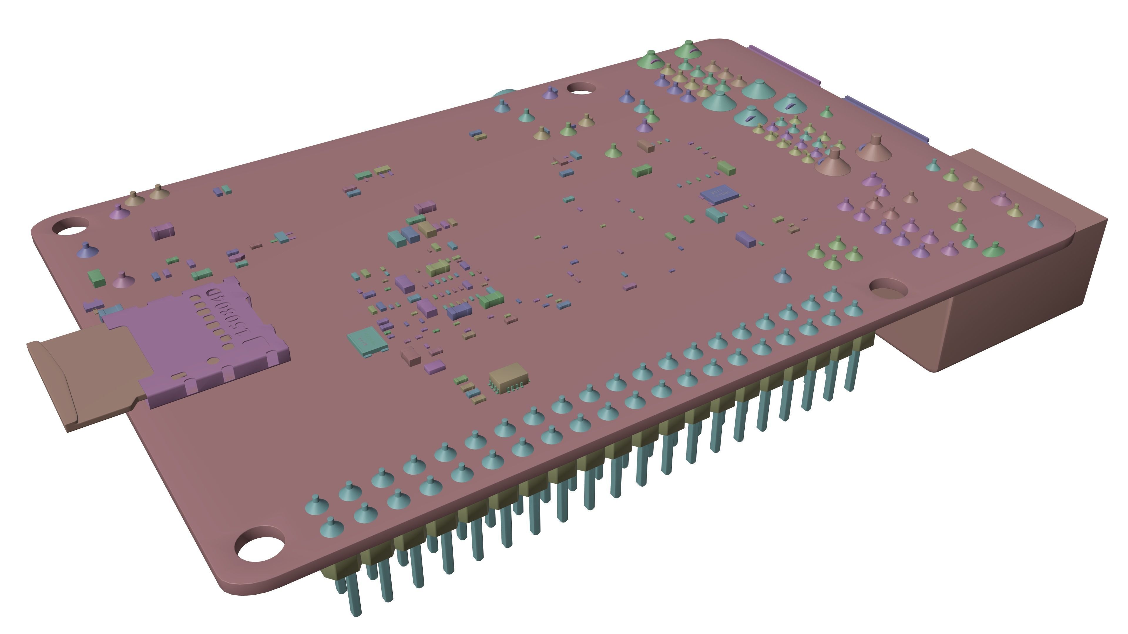 raspberry pi 4 Low-poly 3D model_10
