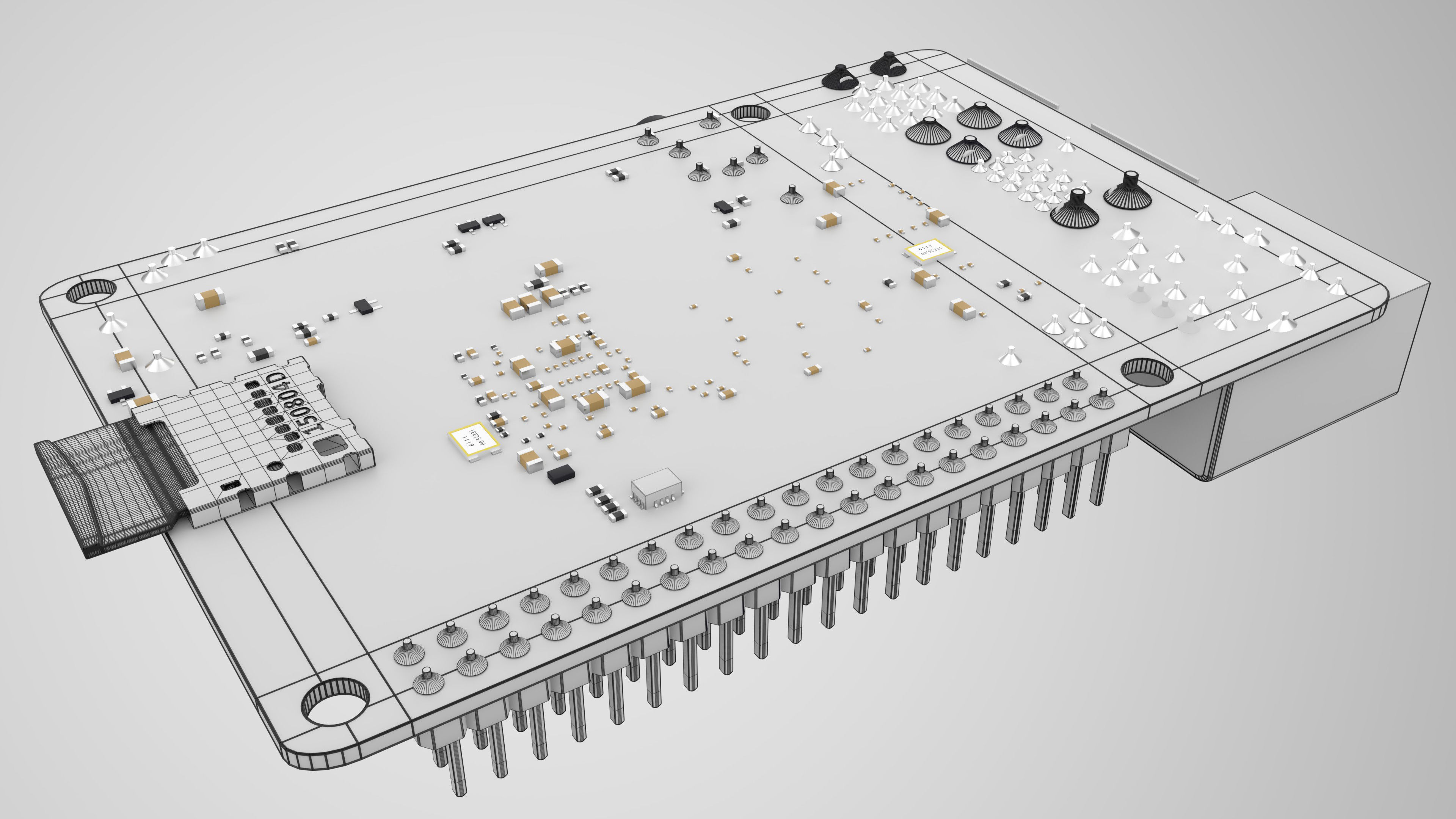 raspberry pi 4 Low-poly 3D model_6