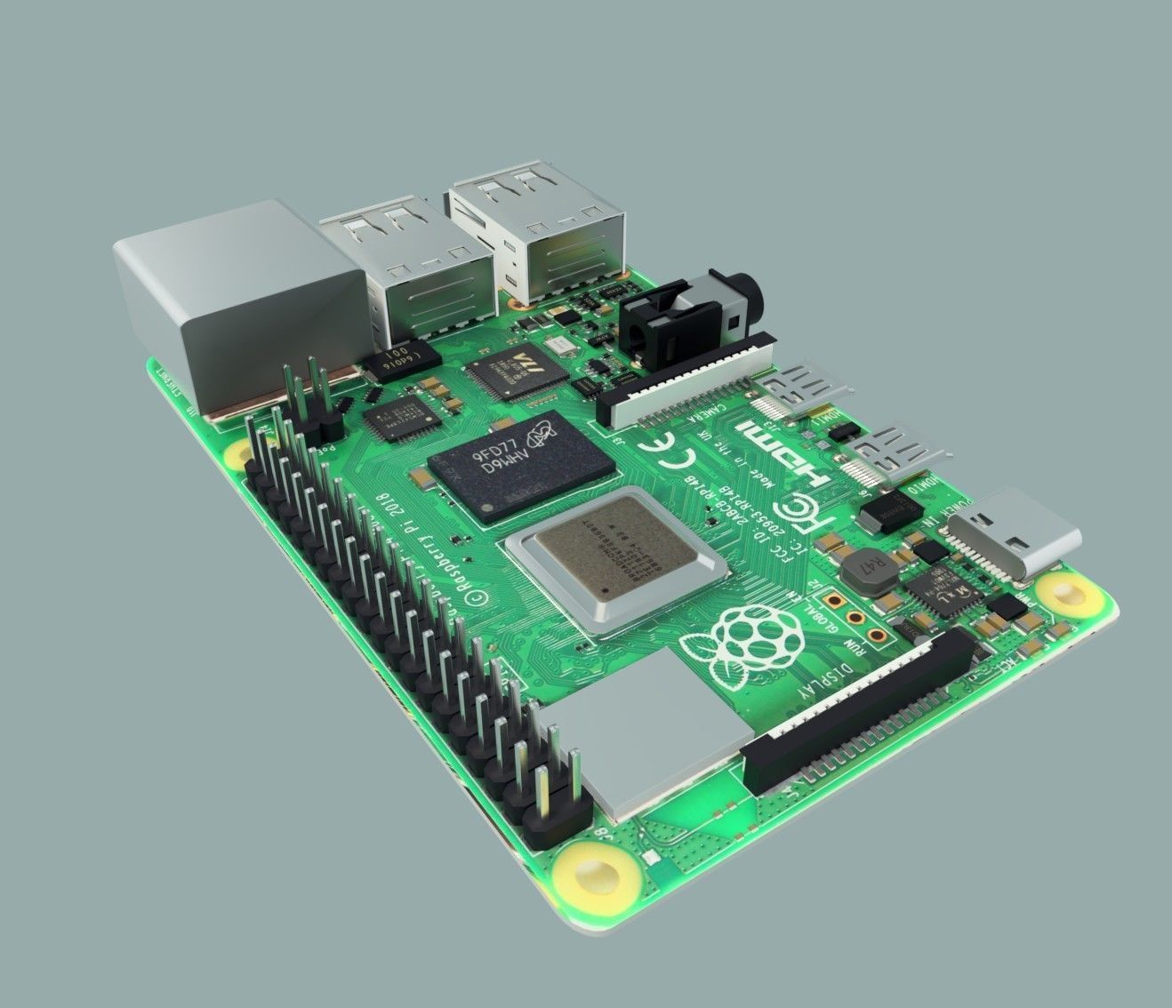 raspberry pi 4 Low-poly 3D model_4