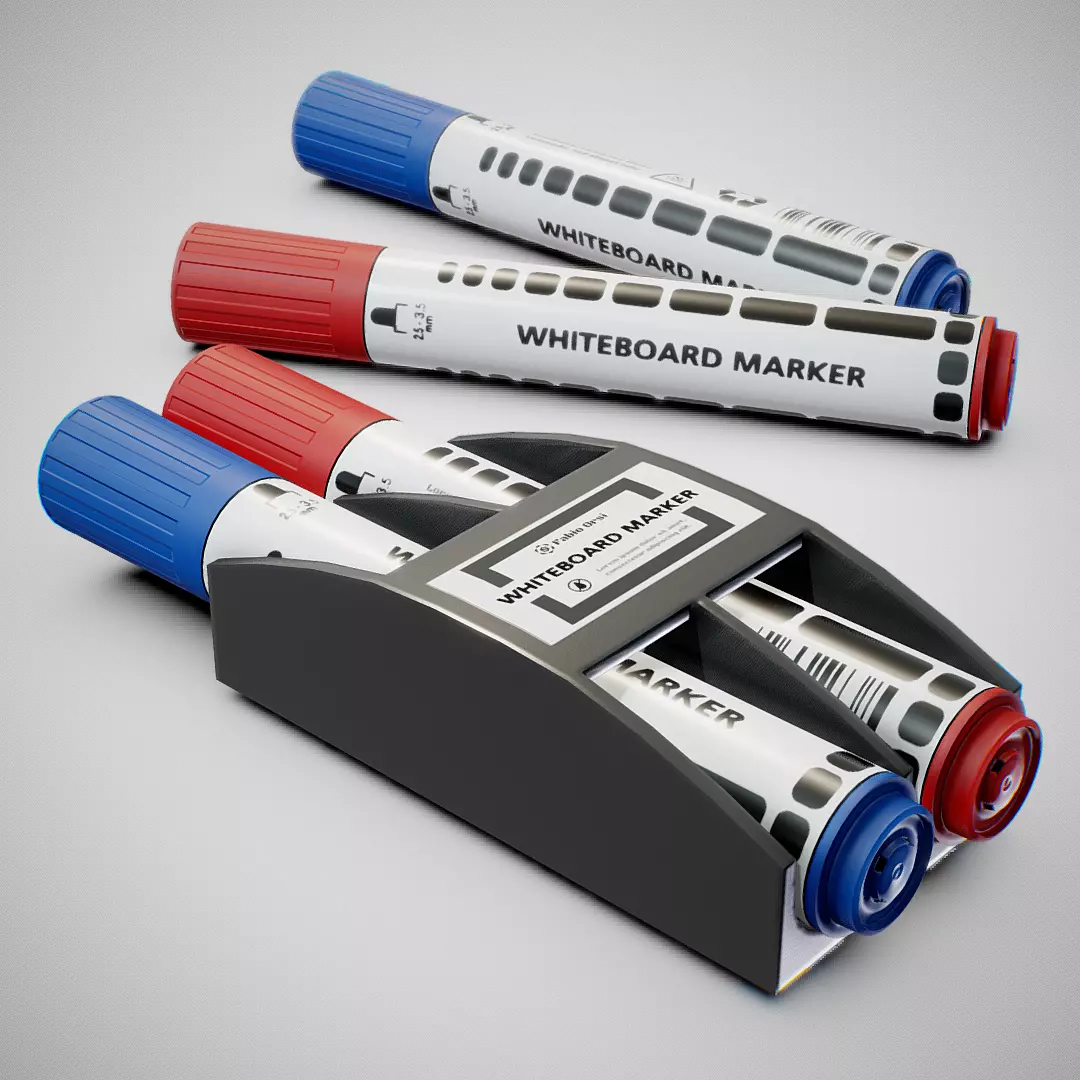 Whiteboard Markers - Generic 01 Low-poly 3D model_0
