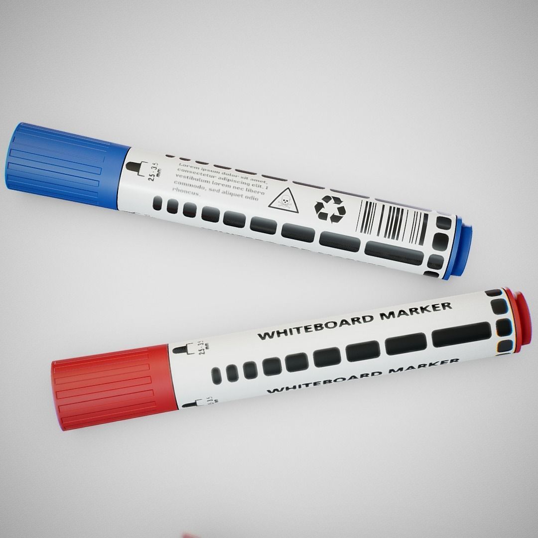 Whiteboard Markers - Generic 01 Low-poly 3D model_3