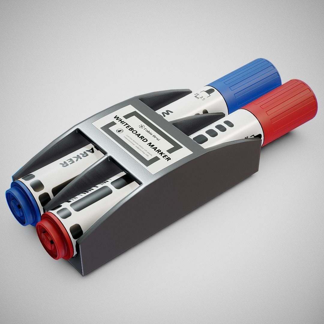 Whiteboard Markers - Generic 01 Low-poly 3D model_2