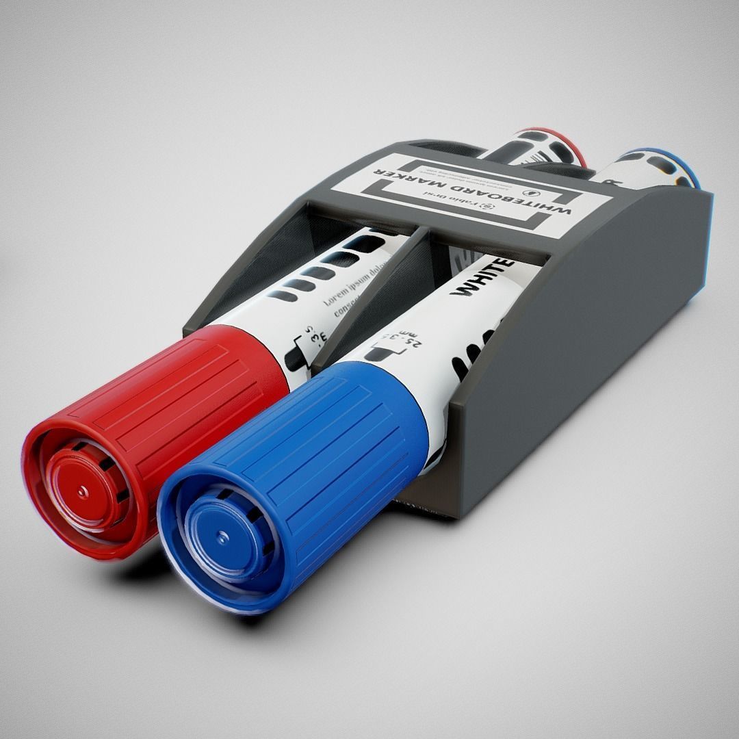 Whiteboard Markers - Generic 01 Low-poly 3D model_4