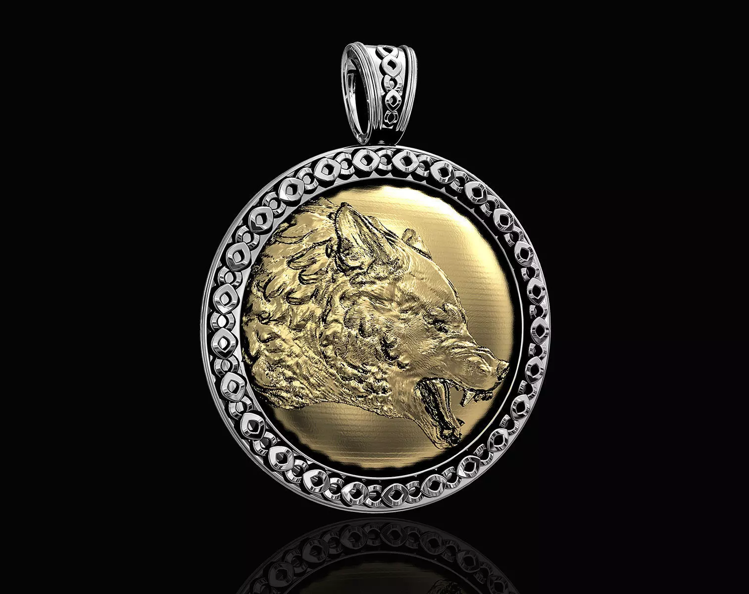 Wolf pendant 3D print model