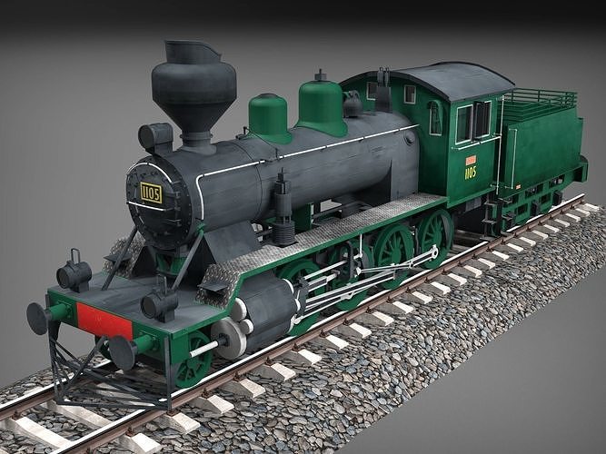 Finnish steam locomotive Tk3-1105 Low-poly 3D model
