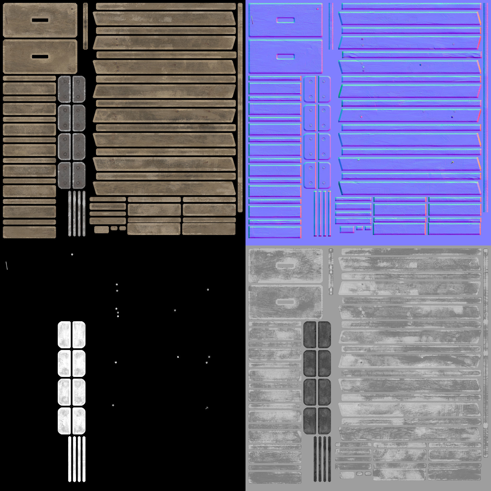 Wooden Ladder Low-poly 3D model_3