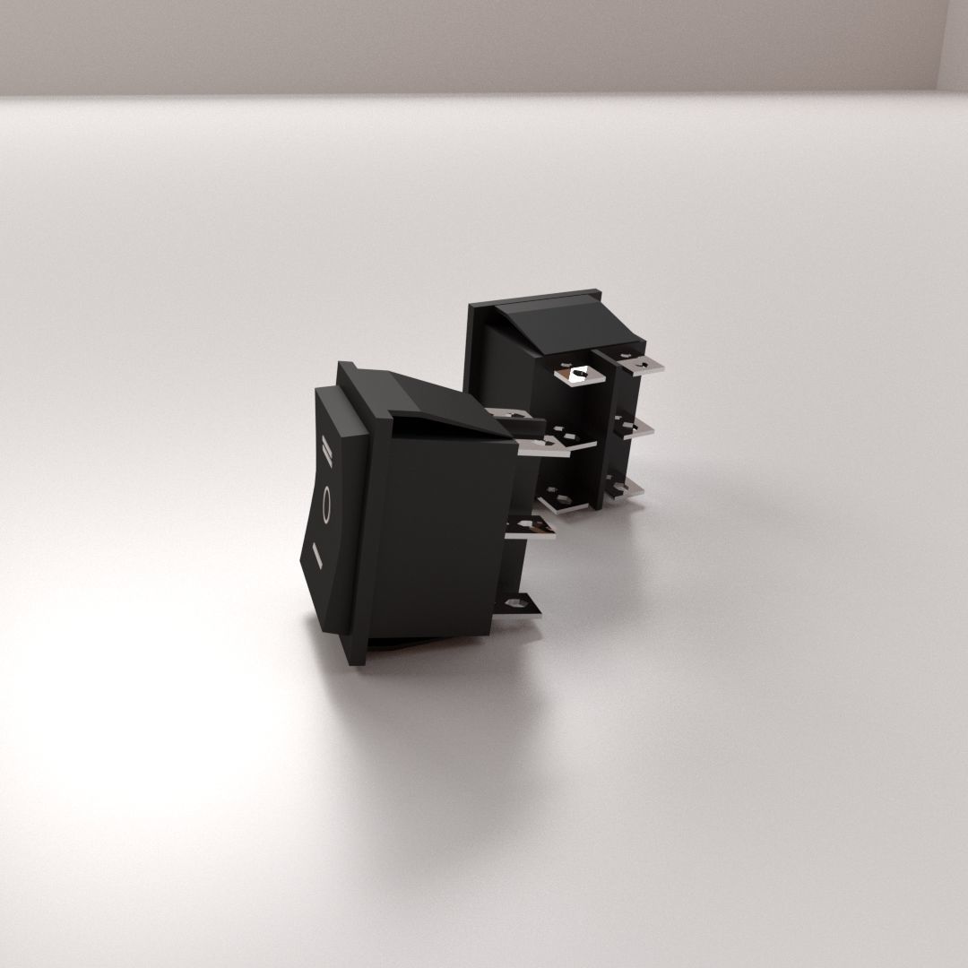 DPDT Rocker Switch 3D model_1