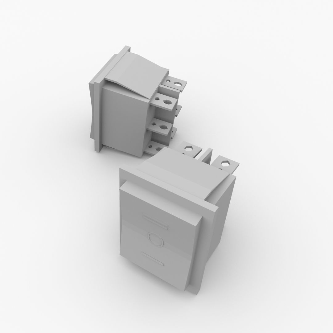DPDT Rocker Switch 3D model_3