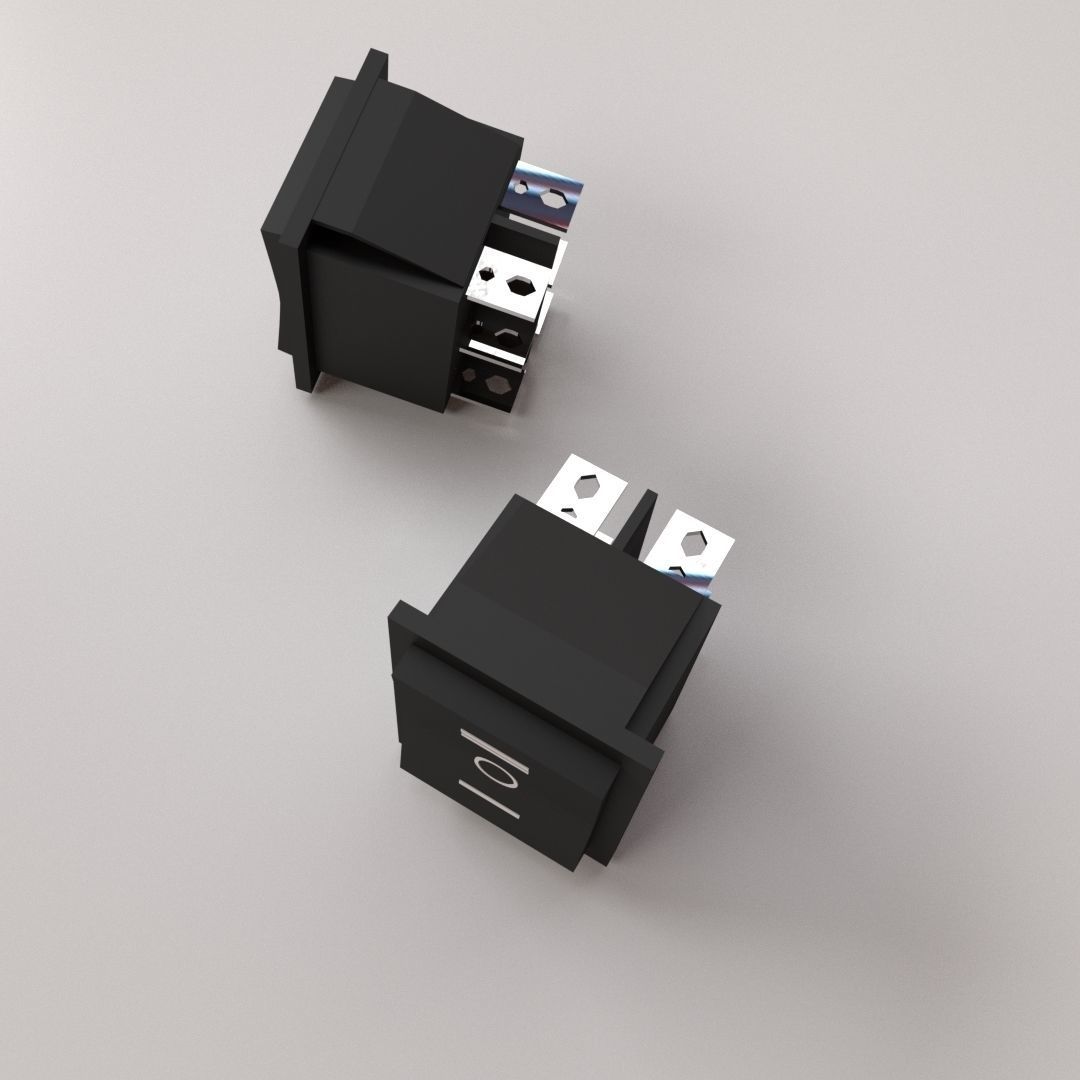 DPDT Rocker Switch 3D model_2