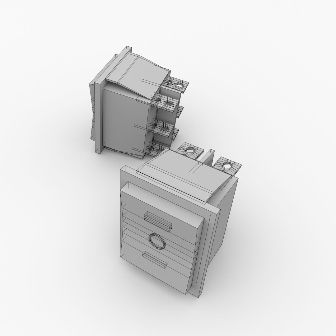 DPDT Rocker Switch 3D model_4