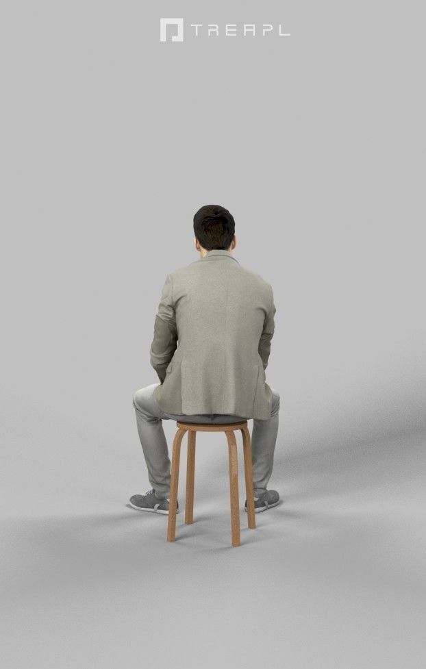 10x Sitting Woman Casual Man People Volume 01 3D Model Collection_75