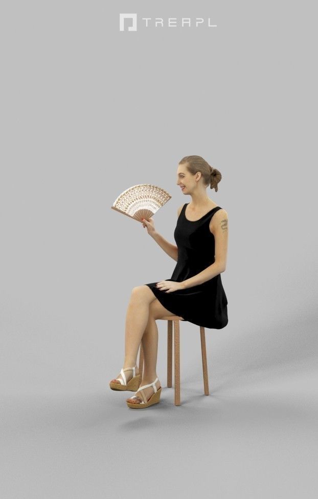 10x Sitting Woman Casual Man People Volume 01 3D Model Collection_11