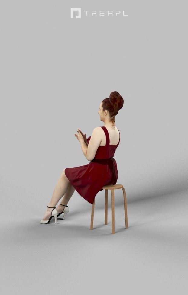 10x Sitting Woman Casual Man People Volume 01 3D Model Collection_6