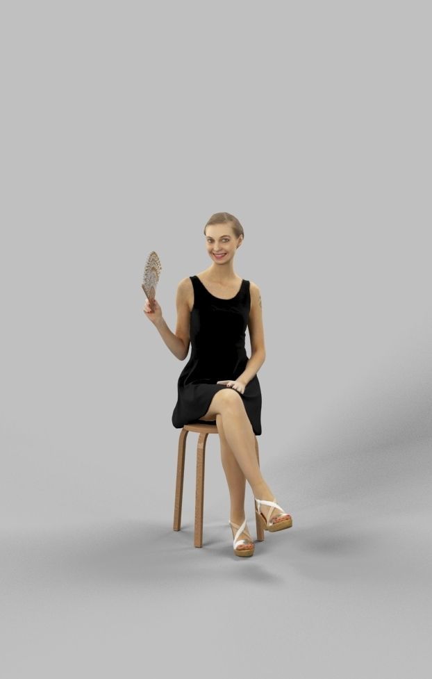 10x Sitting Woman Casual Man People Volume 01 3D Model Collection_18