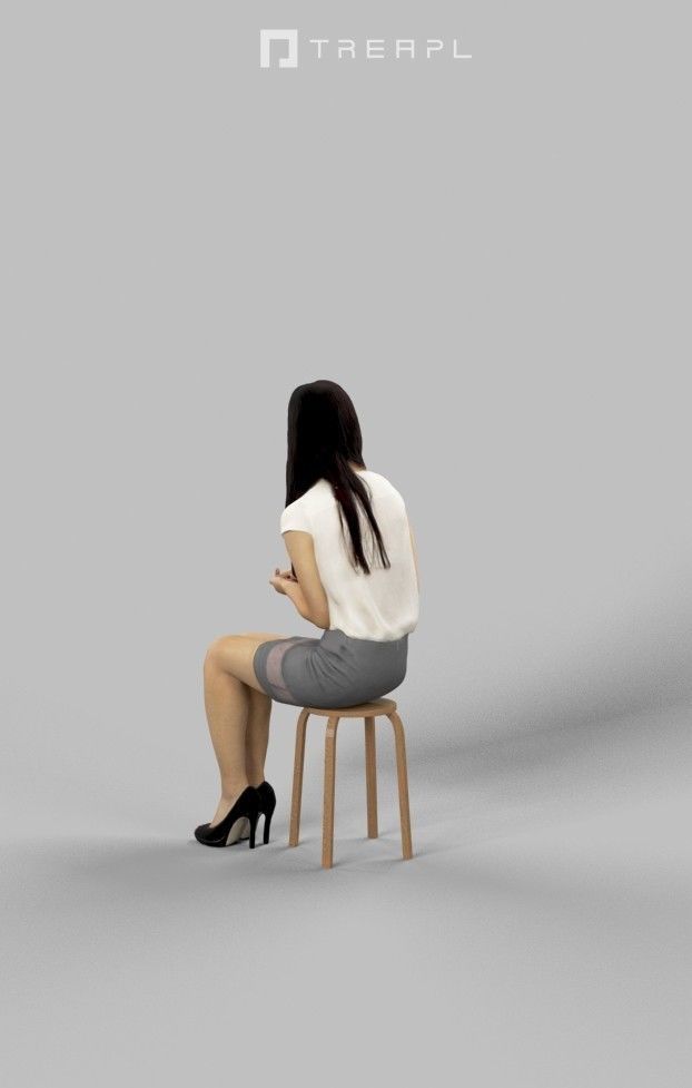10x Sitting Woman Casual Man People Volume 01 3D Model Collection_21