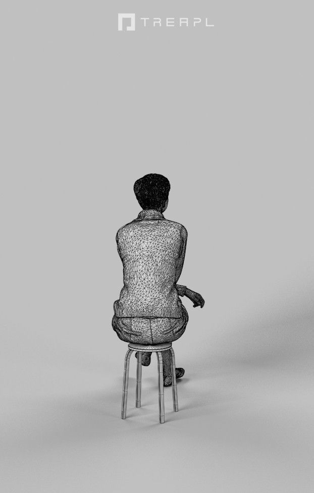 10x Sitting Woman Casual Man People Volume 01 3D Model Collection_35