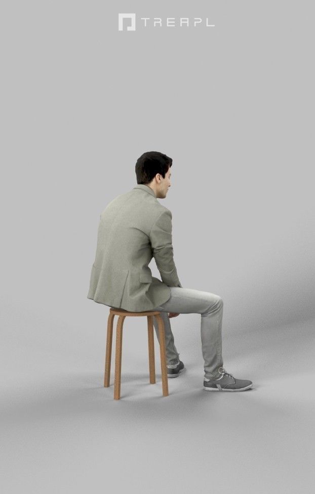 10x Sitting Woman Casual Man People Volume 01 3D Model Collection_76