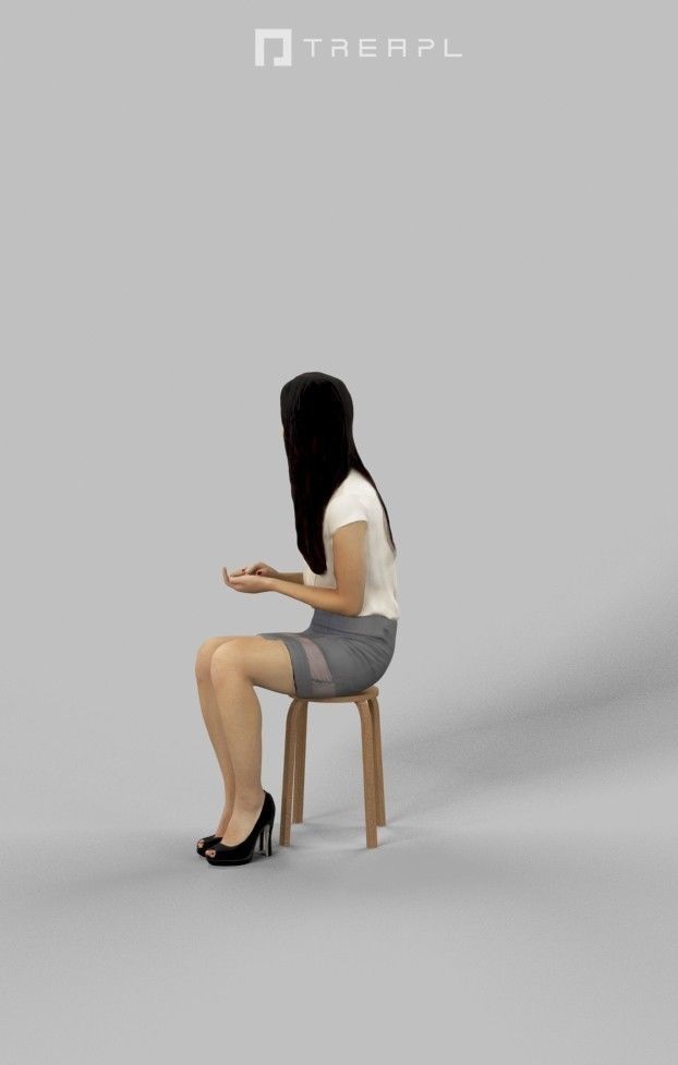 10x Sitting Woman Casual Man People Volume 01 3D Model Collection_23