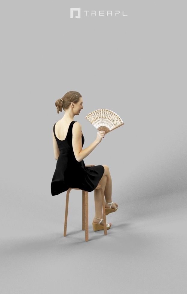 10x Sitting Woman Casual Man People Volume 01 3D Model Collection_13