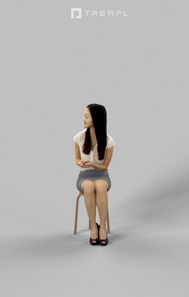 10x Sitting Woman Casual Man People Volume 01 3D Model Collection_26