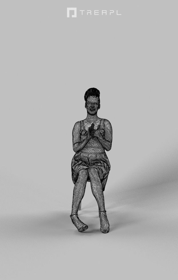 10x Sitting Woman Casual Man People Volume 01 3D Model Collection_8