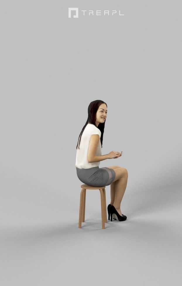 10x Sitting Woman Casual Man People Volume 01 3D Model Collection_25
