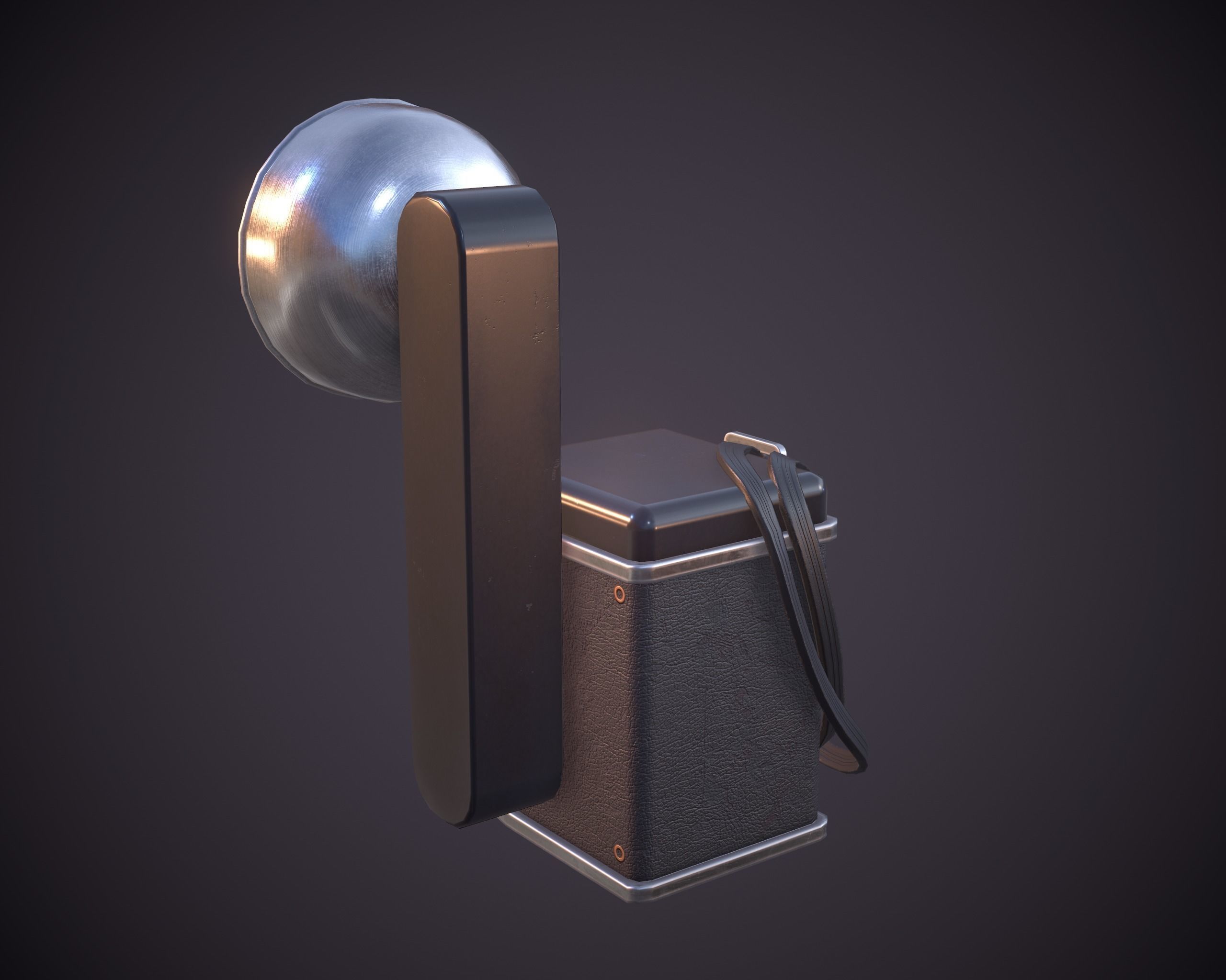 Old antique camera Low-poly 3D model_3