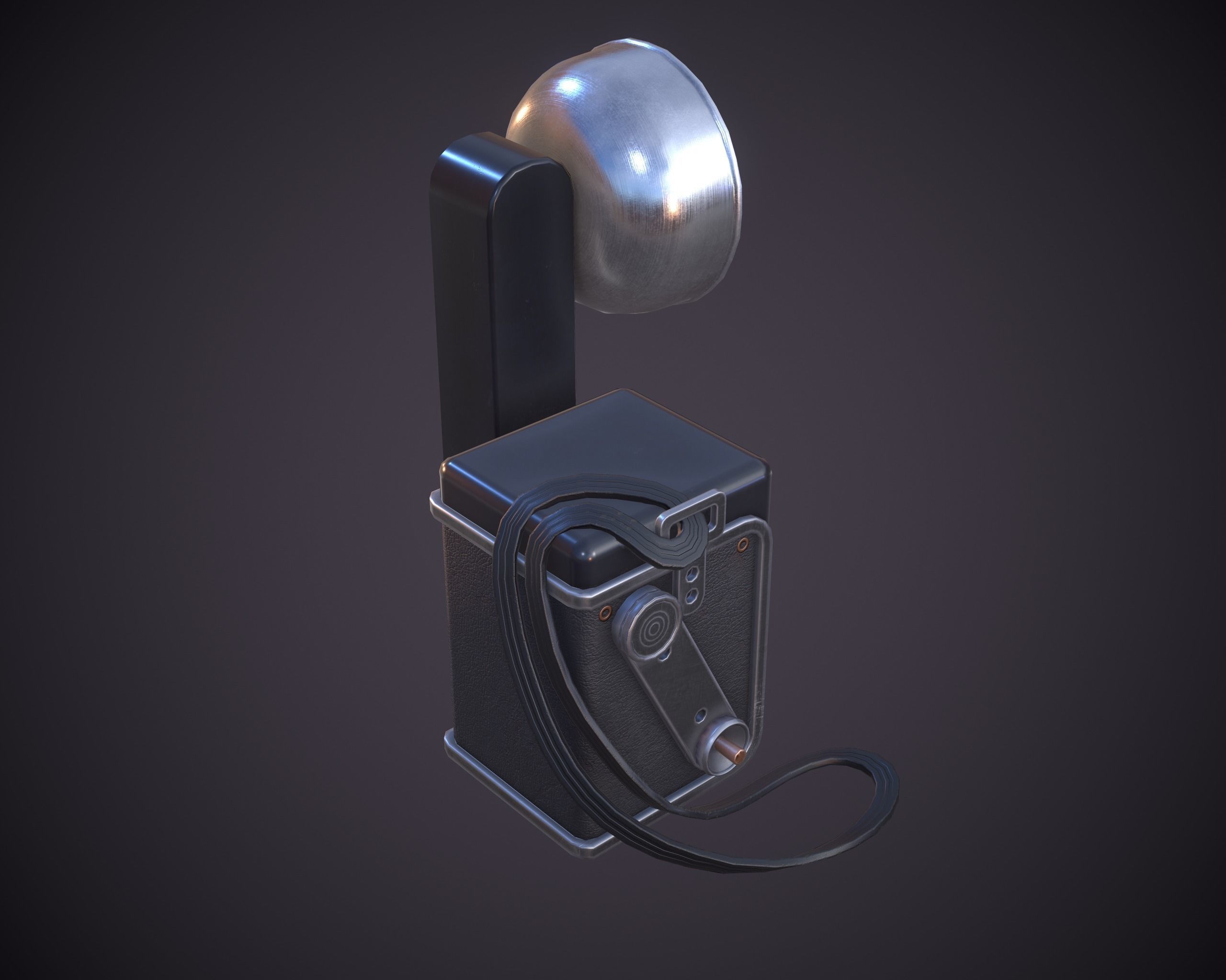 Old antique camera Low-poly 3D model_2