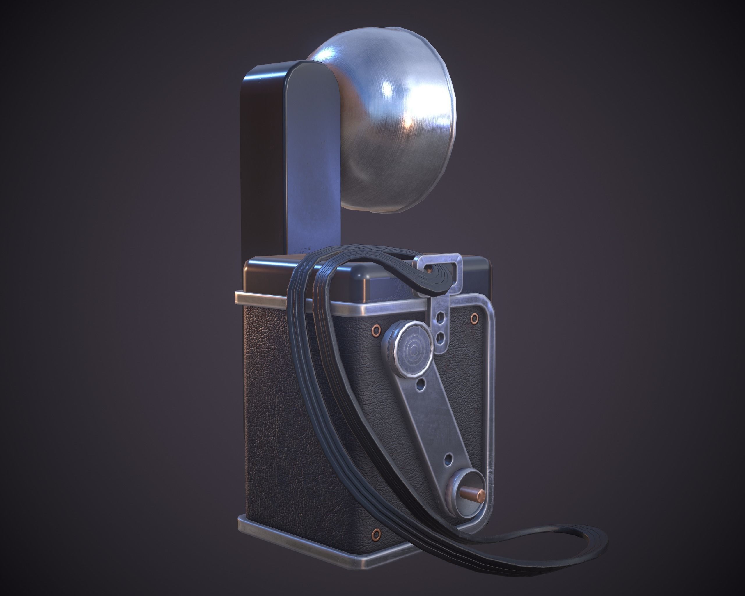 Old antique camera Low-poly 3D model_1