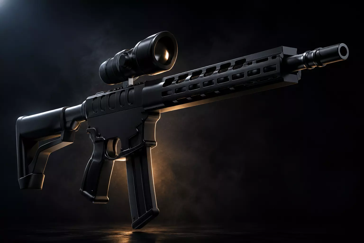 AR-15 Concept Rifle 3D Model Clean Mid-Poly Asset 3D model