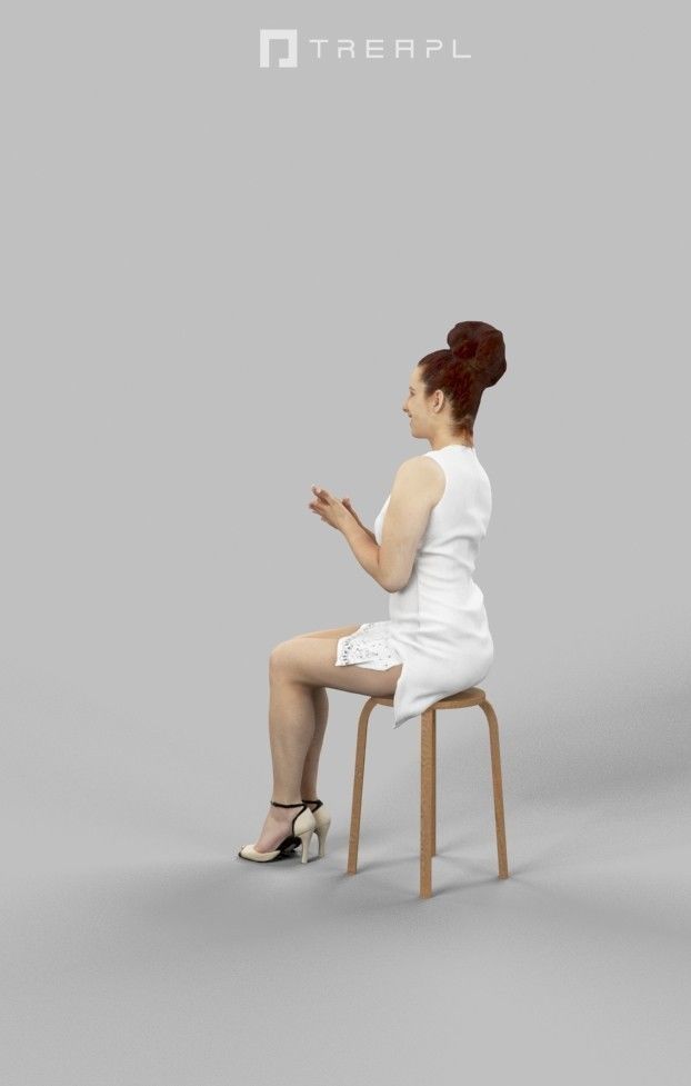 10x Sitting Woman Man People Elegant Audience Scanned Volume01 3D Model Collection_6