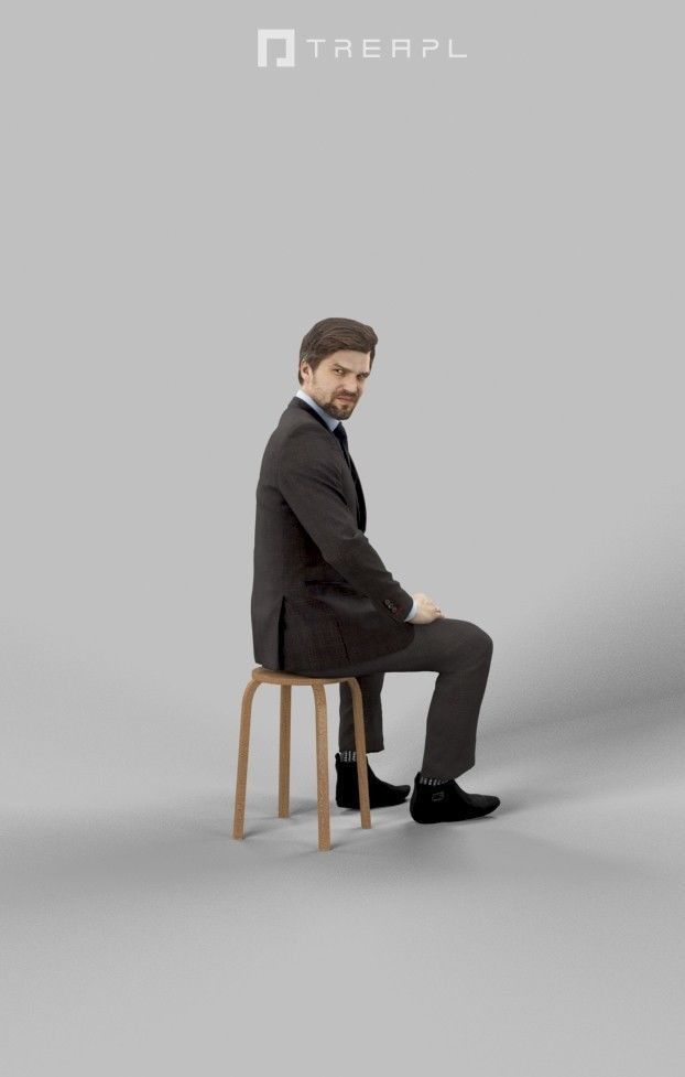 10x Sitting Woman Man People Elegant Audience Scanned Volume01 3D Model Collection_67