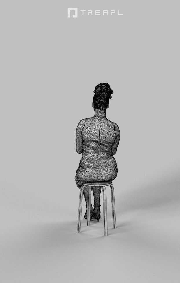 10x Sitting Woman Man People Elegant Audience Scanned Volume01 3D Model Collection_8