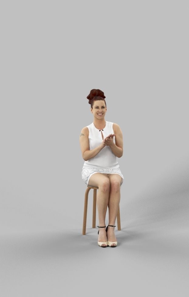 10x Sitting Woman Man People Elegant Audience Scanned Volume01 3D Model Collection_9