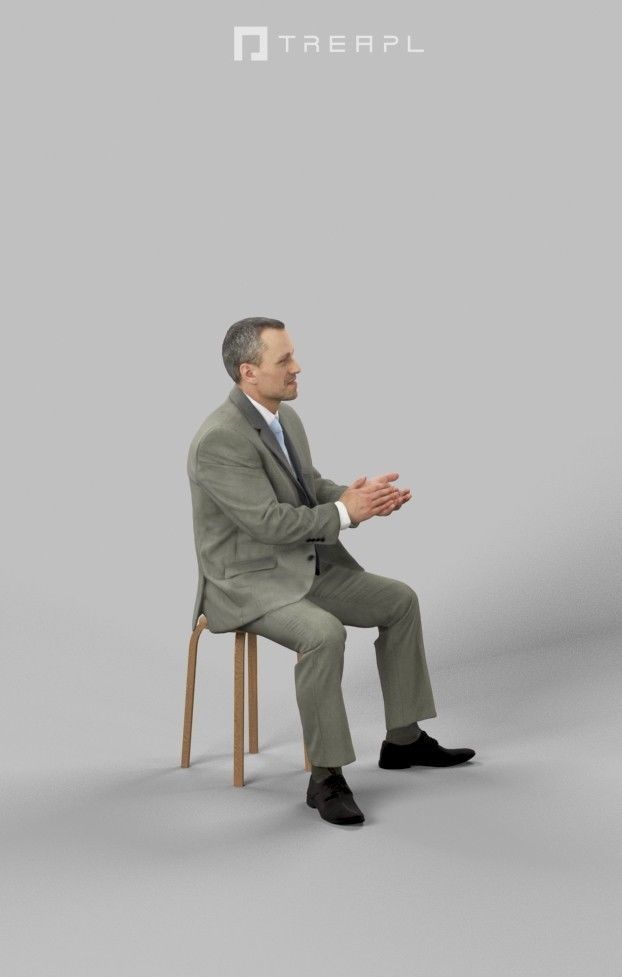 10x Sitting Woman Man People Elegant Audience Scanned Volume01 3D Model Collection_75