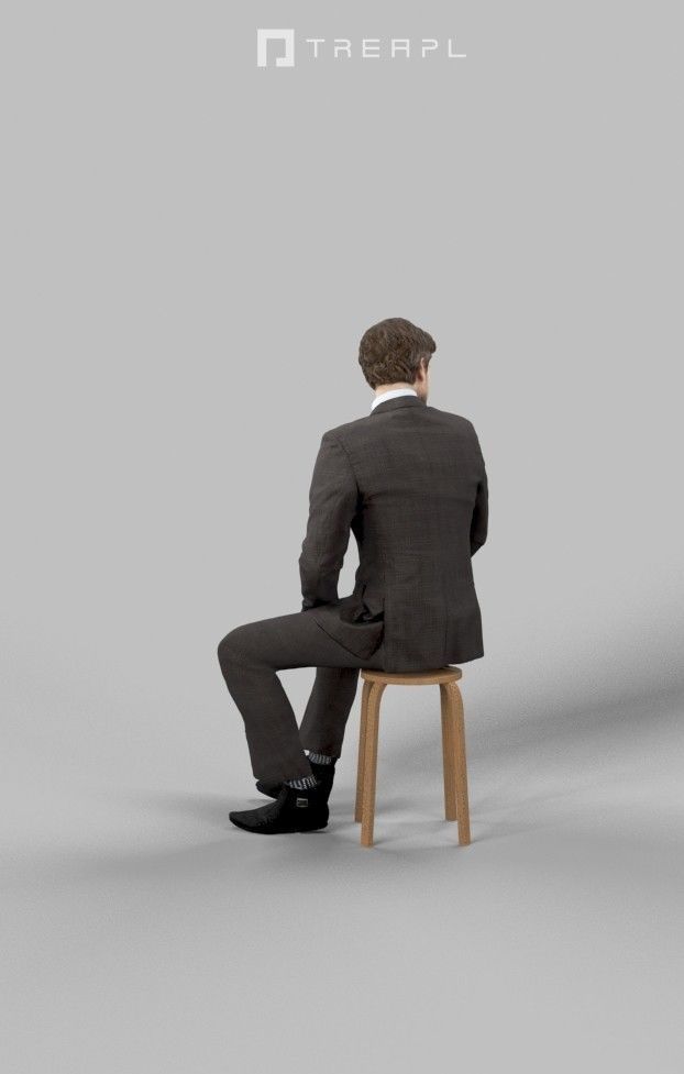 10x Sitting Woman Man People Elegant Audience Scanned Volume01 3D Model Collection_72