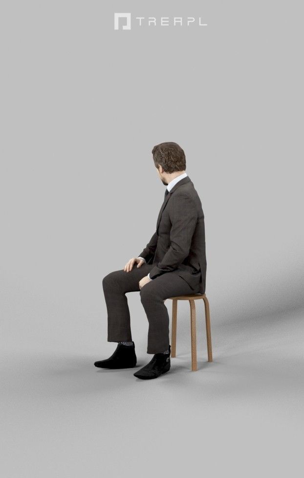 10x Sitting Woman Man People Elegant Audience Scanned Volume01 3D Model Collection_65
