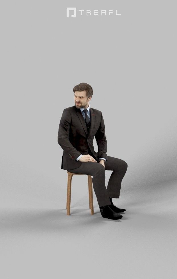 10x Sitting Woman Man People Elegant Audience Scanned Volume01 3D Model Collection_71