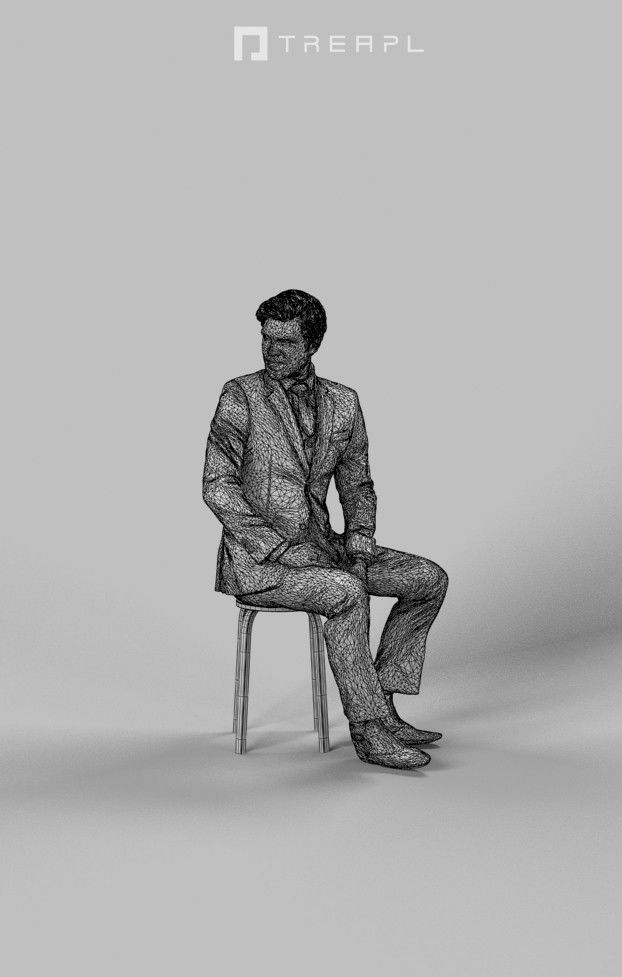 10x Sitting Woman Man People Elegant Audience Scanned Volume01 3D Model Collection_70