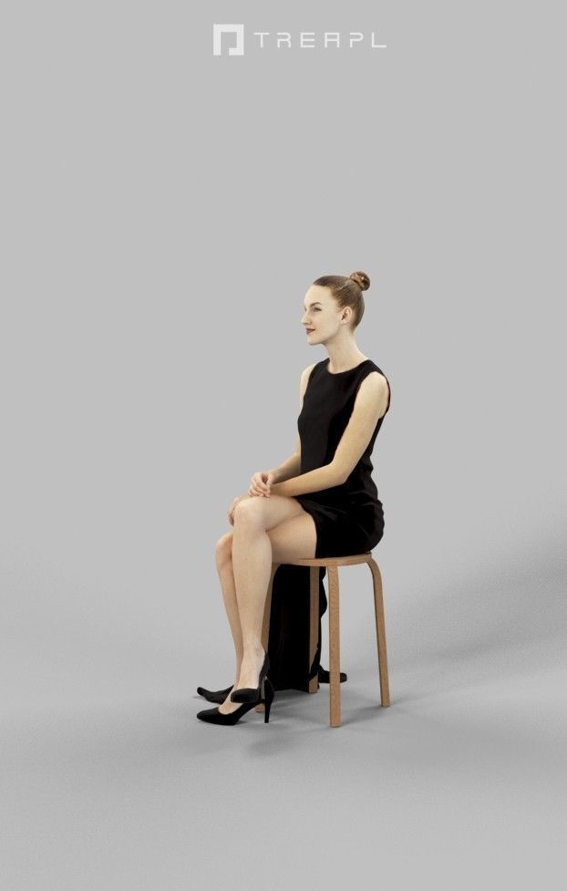 10x Sitting Woman Man People Elegant Audience Scanned Volume01 3D Model Collection_42