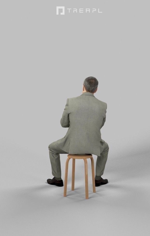 10x Sitting Woman Man People Elegant Audience Scanned Volume01 3D Model Collection_76