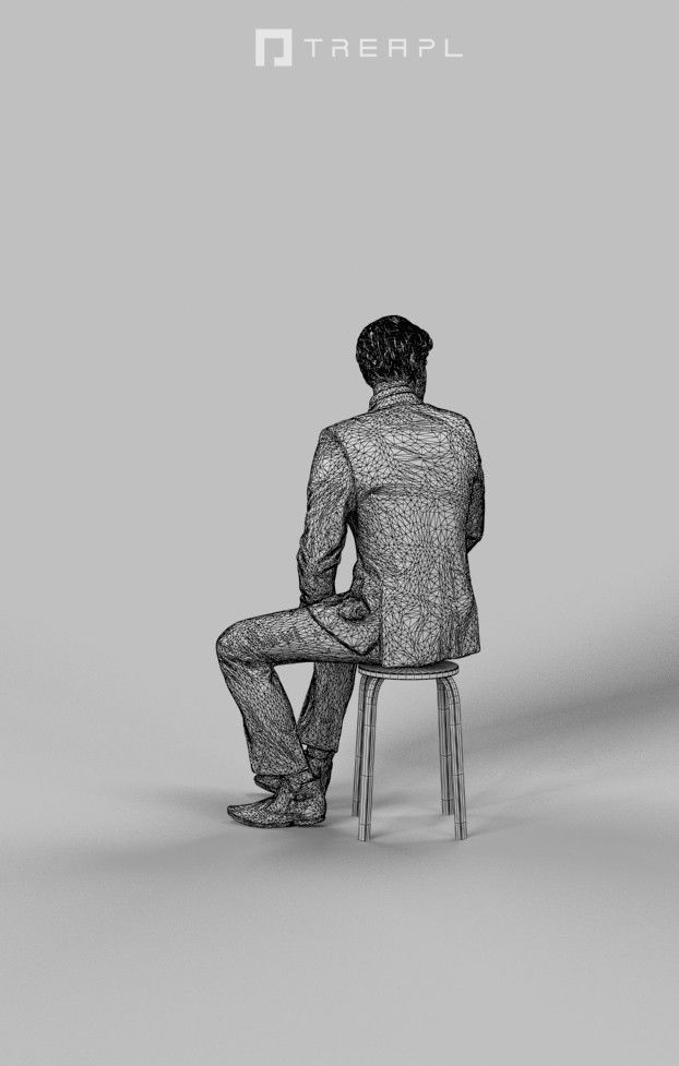 10x Sitting Woman Man People Elegant Audience Scanned Volume01 3D Model Collection_69