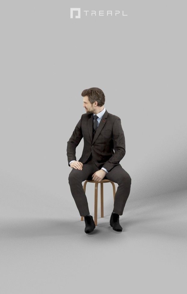 10x Sitting Woman Man People Elegant Audience Scanned Volume01 3D Model Collection_66