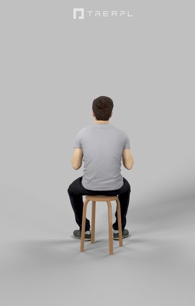 10x Woman Man Sitting Casual People Vol03 Scanned 3D Model Collection_84