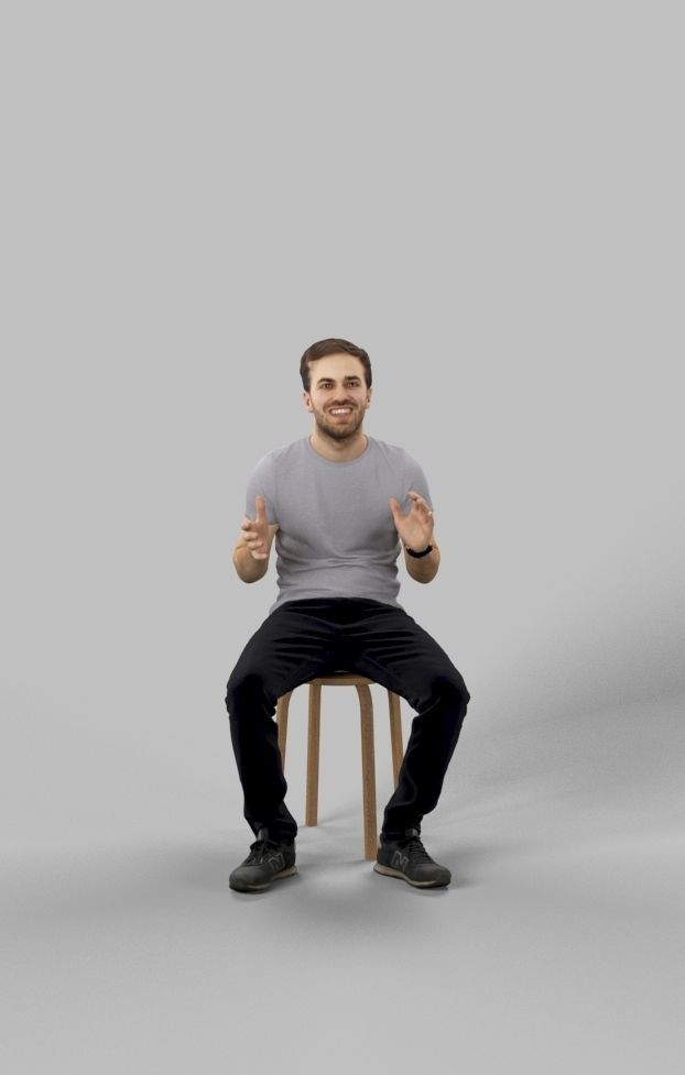 10x Woman Man Sitting Casual People Vol03 Scanned 3D Model Collection_90