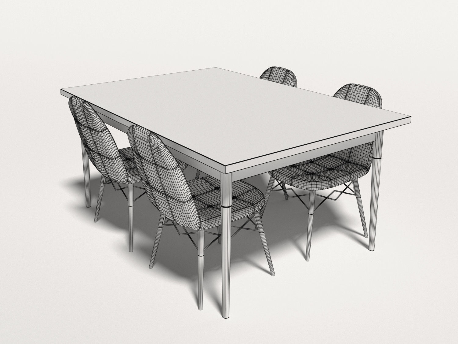 Dinner table 3D model_2