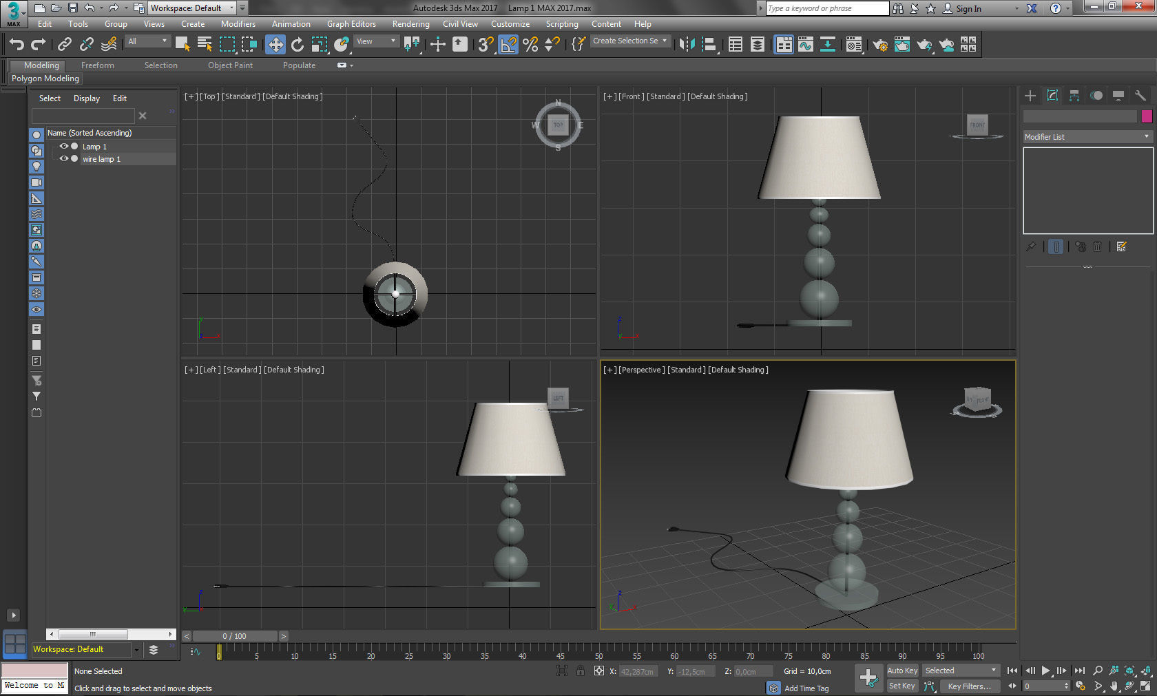 Modern Lamp 1 lowpoly Low-poly 3D model_5