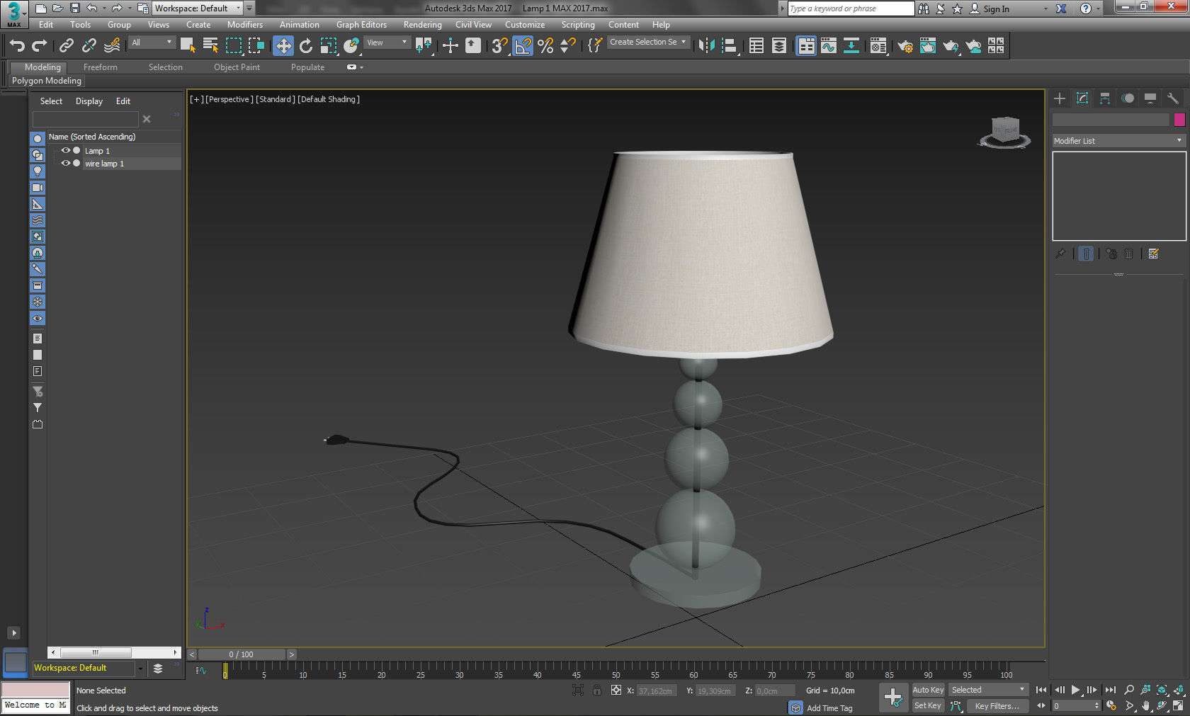 Modern Lamp 1 lowpoly Low-poly 3D model_6